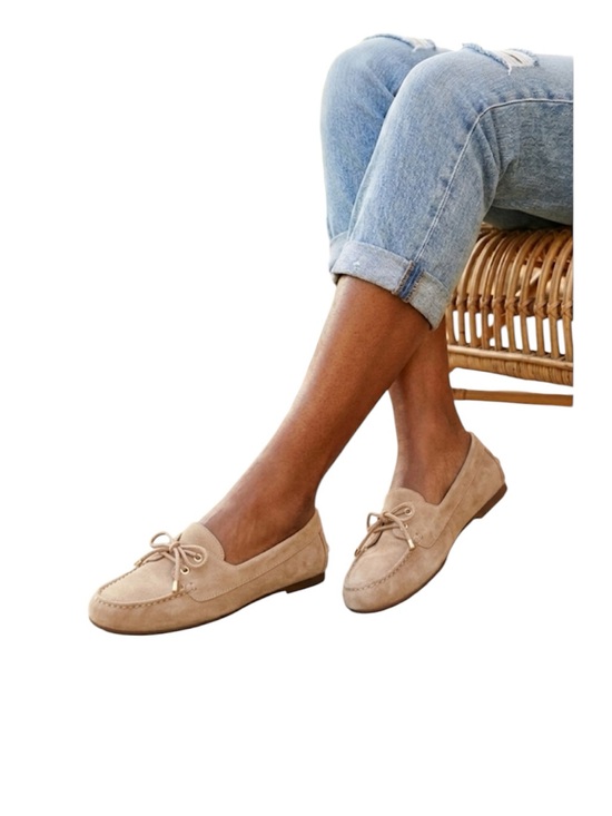 J. Crew Shoes - J Crew Classic Beige Suede Loafers for Women Size: 8